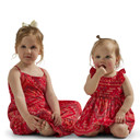 Wrangler Baby Girl's Ruffle Strap Dress with Bloomer - Red Multi