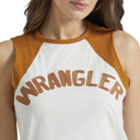 Wrangler Retro Women's Vintage Wrangler Logo Baseball Tee Shirt - White