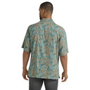 Wrangler Men's Classic Fit Coconut Cowboy Short Sleeve Shirt - Aqua Blue