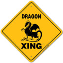 Noble Beasts Graphics Aluminium Dragon Xing Sign - 12" X 12"