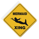 Noble Beasts Graphics Aluminum Mermaid Xing Sign Aluminum - 12" X 12"