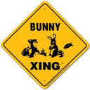 Noble Beasts Graphics Aluminum Bunny Xing Sign - 12" X 12"
