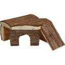 A&E Cages Nibbles Log Cabin Hut with Ramp - Brown