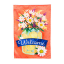 Evergreen Enterprises Jar of Lemons and Florals Applique Garden Flag - Orange