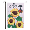 Evergreen Enterprises Sunflower Welcome Garden Suede Flag