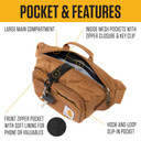 Carhartt Unisex Rain Defender Classic Waist Pack - 12" X 5-1/2" X 3"