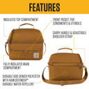 Carhartt Men's Insulated 12 Can Two Compartment Lunch Cooler - 10-1/2" X 9" X 6-1/2"