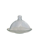 Creative Co-op Heirloom Glass Cloche with Hobnail Edge Tray - 8-1/2" - Clear
