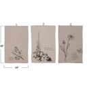 Creative Co-op Secret Garden Linen Blend Printed Tea Towel - 28" X 18"