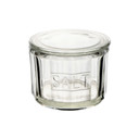 Creative Co-op Rustic Country Pressed Glass Salt Cellar - 4-1/2" - Clear