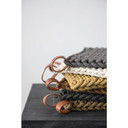 Creative Co-op Sonoma Crocheted Pot Holder with Leather Loop - Assorted