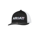 Ariat Men's Southwestern Embroidered Logo Baseball Hat - Black & White