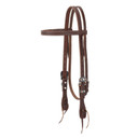Weaver Equine Working Tack Straight Browband Chevron Headstalls with Designer Buckles