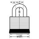 Master Lock Wide Laminated Steel Pin Tumbler Padlock - 1-3/4"