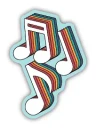 Rainbow Music Notes Sticker