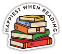 Happiest When Reading Sticker