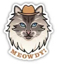 Meowdy! Cat Sticker