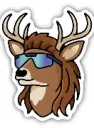 Cool Buck Mullet Sticker