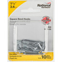 National Hardware 1-3/8" Square Bend Hook - 10 pk