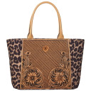 Ariat Women's Leopard Tooled Tote Purse