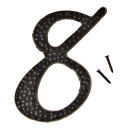 Hy-Ko 3-1/2" Black Die-Cast Aluminum House Number Sign - Number 8