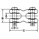 Campbell Zinc Plated Forged Steel Double Clevis Link - 1/4" X 5/16"