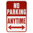 Hy-Ko Aluminum Heavy-Duty No Parking Anytime Sign - 12" X 18"