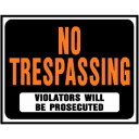 Hy-Ko Orange/Black Jumbo Plastic No Trespassing Sign - 15" X 19"