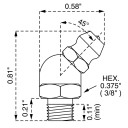 Lumax 1/4"-28 Taper Thread - 45º