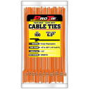 Pro Tie Orange 5-1/2" EZ-off Tear Away Cable Ties - 100 pk