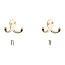 National Hardware Double Clothes Hook - Brass