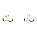 National Hardware Double Clothes Hook - Brass