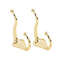 National Hardware Brass Coat/hat Hook - 2 pk