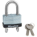 Master Lock Wide Laminated Steel Warded Padlock With Adjustable Shackle - 1-3/4"