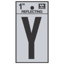 Hy-Ko Vinyl Reflective Adhesive Sign Letter Y - 1"- Black/Silver