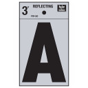 Hy-Ko Vinyl Reflective Adhesive Sign Letter A - 3 -  Black/Silver