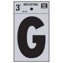 Hy-Ko 3" Black/Silver Vinyl Reflective Adhesive Sign - Letter G