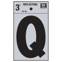 Hy-Ko 3" Black/Silver Vinyl Reflective Adhesive Sign - Letter Q