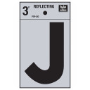 Hy-Ko 3" Black/Rilver Vinyl Reflective Adhesive Sign - Letter J