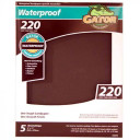 Gator Finishing Silicon Carbide 220 Grit 9" X 11" Waterproof Sanding Sheets - 5 Pk