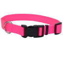 Coastal Pet Neon Pink Adjustable Dog Collar With Plastic Buckle - 3/4" X 14"-20"