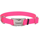 Coastal Pet Neon Pink Titan Adjustable Dog Collar With Metal Buckle - 1" X 14"-20"