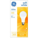 Ge Lighting Soft White Medium Base A21 Incandescent Light Bulb - 200 W