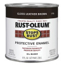 Rust-oleum Stops Rust Protective Enamel Paint - Gloss Leather Brown - 1/2 pt