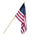 Annin U.s Flag Wood Pole Banner Set - 2-1/2' X 4'
