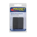 Master Magnetics Charcoal Gray Ceramic Block Magnet - 2 Pk