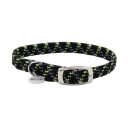 Coastal Elastacat Reflective Safety Stretch Collar With Reflective Charm - Black/green