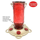 More Birds Red Vintage Glass Hummingbird Feeder - 20 oz