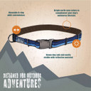 K9 Explorer Brights Reflective Adjustable Dog Collar - 1" X 18"-26" - Lake