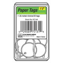 Hy-ko 1-1/4" White Metal Rimmed Paper I.d. Tag With Split Ring - 25 Pk
